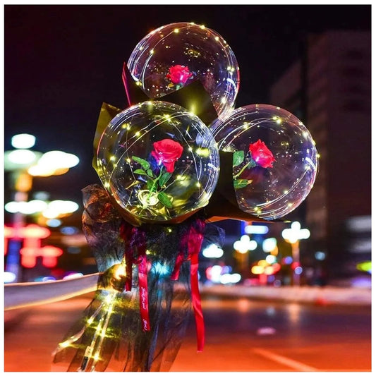 ışıklı balon gül-3 ADET